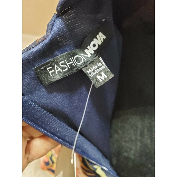 Fashion Nova Women's Blue Floral Polyester V-Neck Sleeveless Ruffle Mini Dress S - Picture 10 of 12